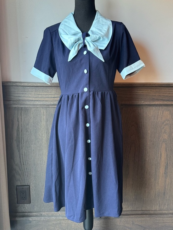 Dresses & Skirts - Odizli women’s Navy Blue Sailor Dress with Light Blue Accents small NWT